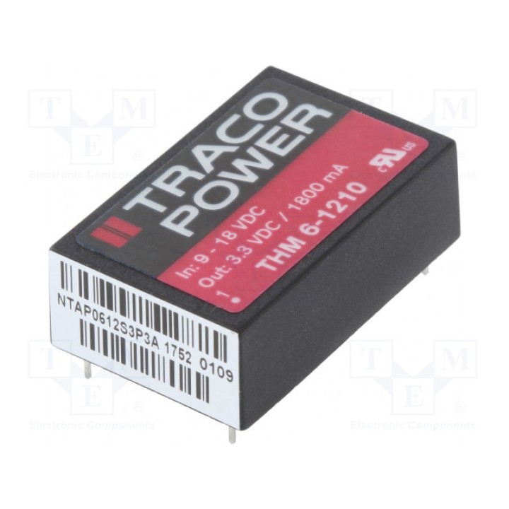 Преобразователь DC/DC 6Вт TRACO POWER THM 6-1210 (THM6-1210)