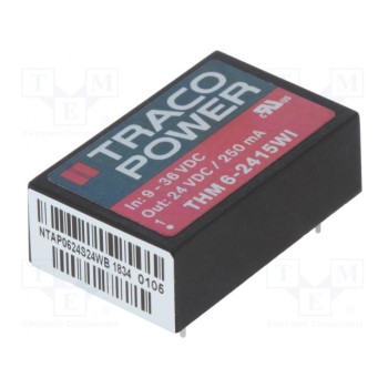 Преобразователь DC/DC 6Вт TRACO POWER THM6-2415WI