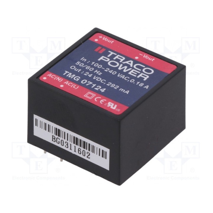 Преобразователь AC/DC 7Вт TRACO POWER TMG 07124 (TMG07124)