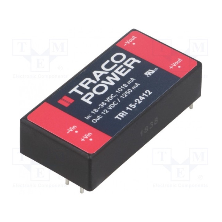 Преобразователь DC/DC TRACO POWER TRI 15-2412 (TRI15-2412)