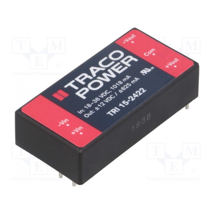 Преобразователь DC/DC TRACO POWER TRI 15-2422 (TRI15-2422)