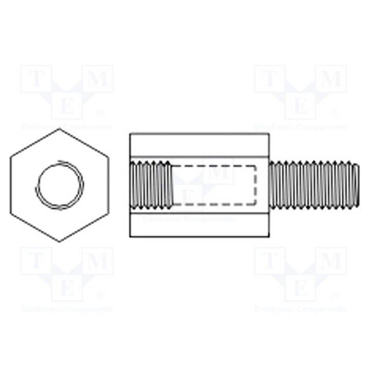 Дистанцирующая стойка с резьбой FIX&FASTEN S24O-FIX-T4-15 (FIX-T4-15)