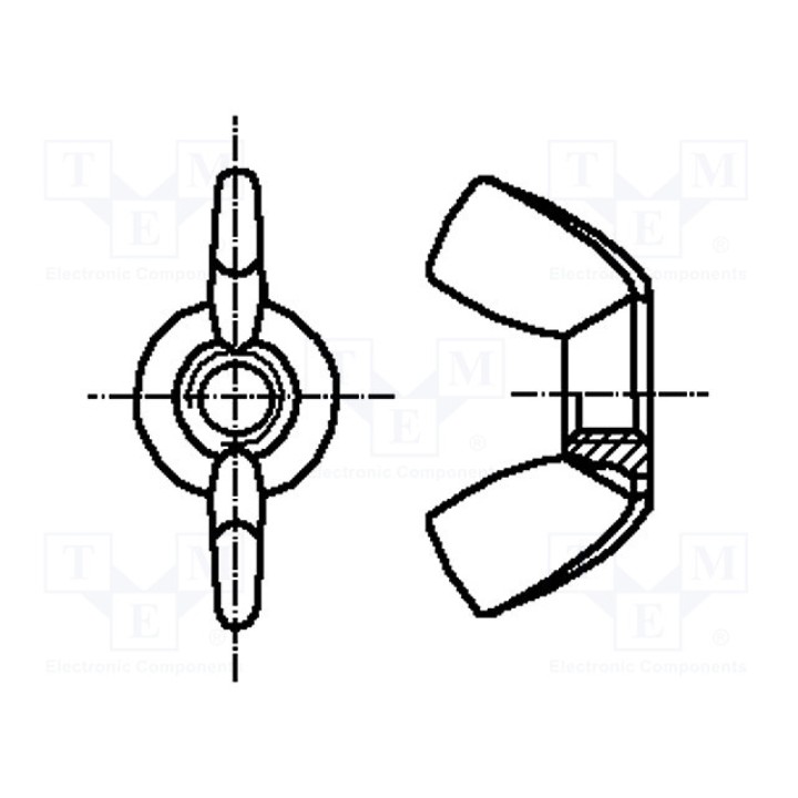 Гайка барашковая BOSSARD 1242814 (B6-BN644)