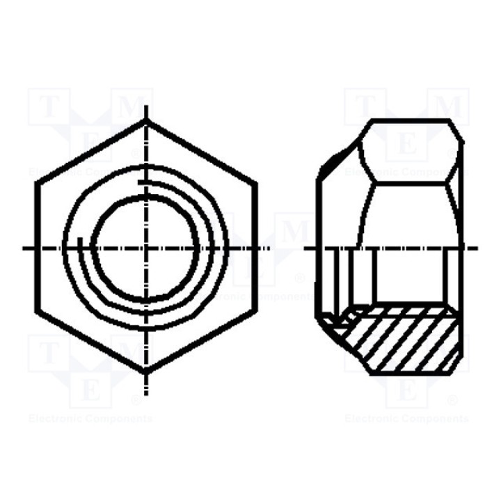 Гайка шестигранная KRAFTBERG M4D985-A4 (M4-D985-A4)
