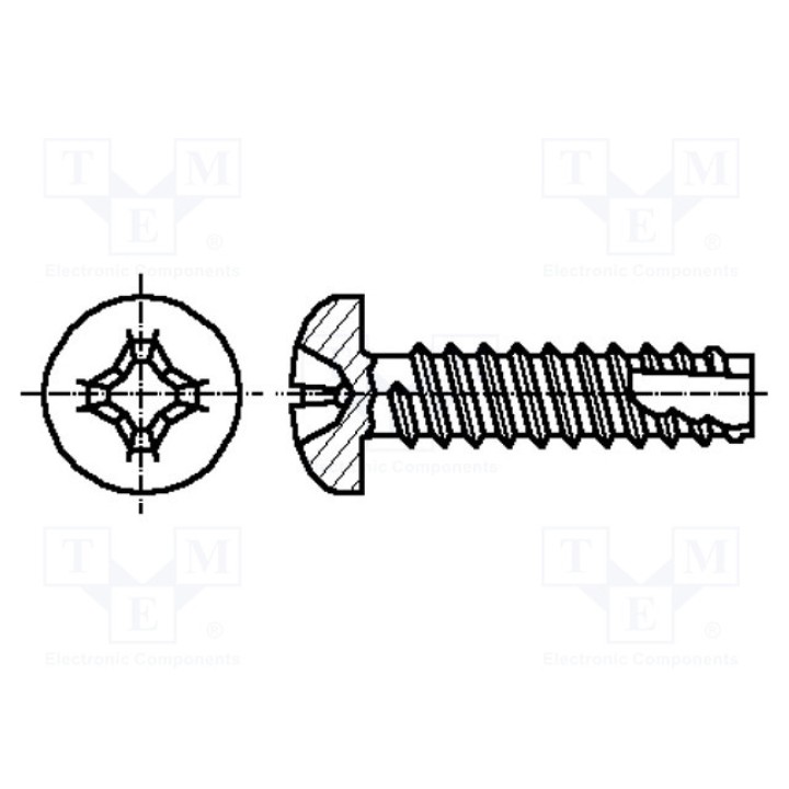 Винт 2,9x9,5 BOSSARD M2.9X9.5BN1016 (B2.9X9.5-BN1016)