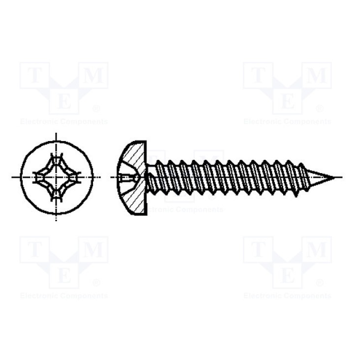 Винт 3,5x19 BOSSARD 1376195 (B3.5X19-BN994)