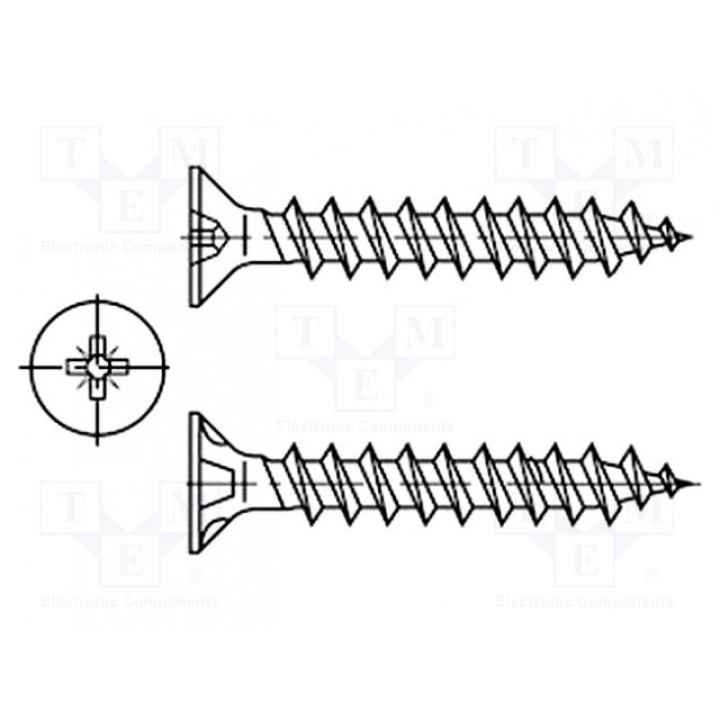 Винт SPAX для ДСП 3x12 BOSSARD 1147692 (B3X12-BN1218)