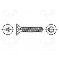 Винт 3x8 Головка потайная BOSSARD B3X8-BN3327