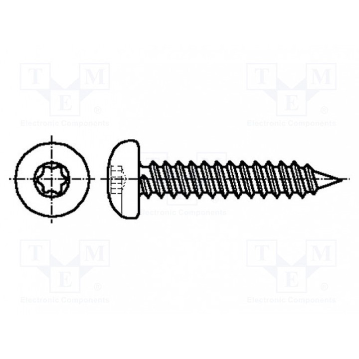 Винт 4,2x16 Головка сферическая BOSSARD M4.2X16BN13274 (B4.2X16-BN13274)