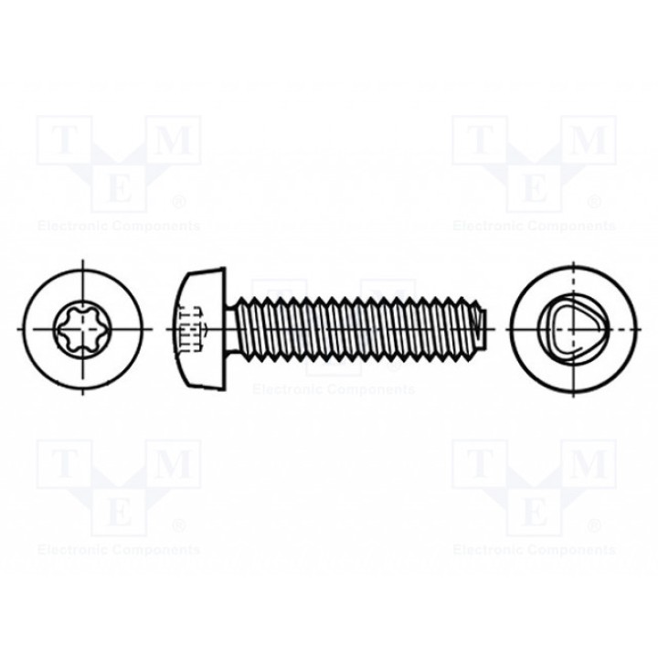 Винт для металла 5x20 BOSSARD 2027674 (B5X20-BN13916)