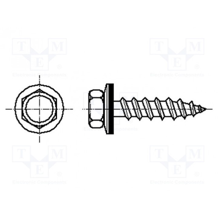 Винт 6,5x38 Головка шестиугольная нет BOSSARD 1065424 (B6.5X38-BN68)