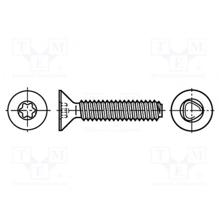 Винт 6x16 Головка потайная BOSSARD B6X16BN11288 (B6X16-BN11288)