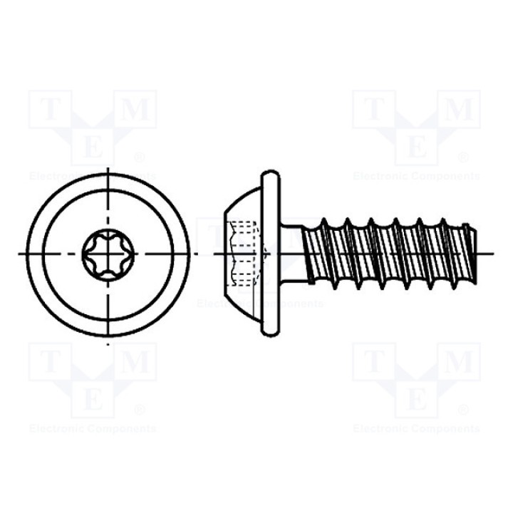 Винт 6x16 Головка сферическая BOSSARD 3187124 (B6X16-BN20040)