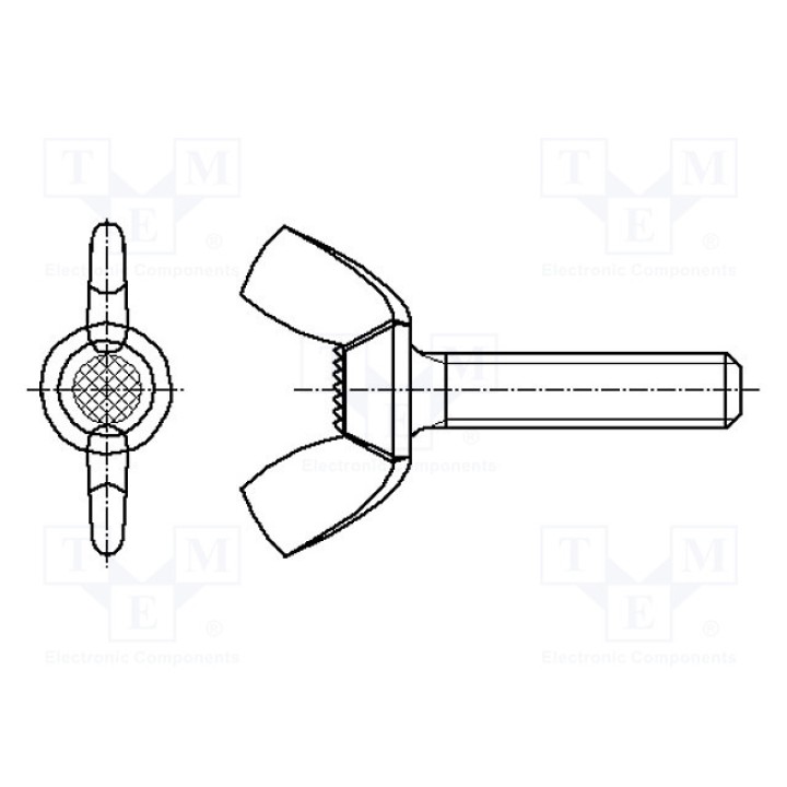 Винт M10x35 DIN 316 Головка винт-барашек BOSSARD 1448714 (B10X35-BN276)