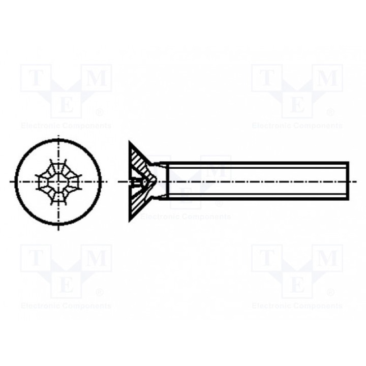 Винт M2,5x3 DIN 965A BOSSARD 3056381 (B2.5X3-BN388)