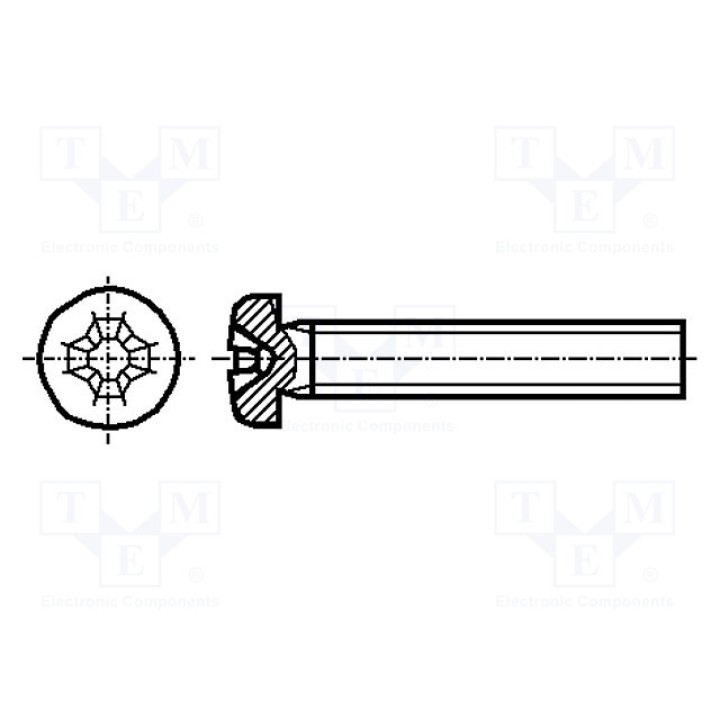 Винт BOSSARD 1489038 (B2.5X6-BN2845)