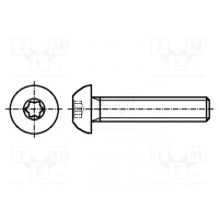 Винт M6x14 Головка сферическая BOSSARD B6X14-BN6404