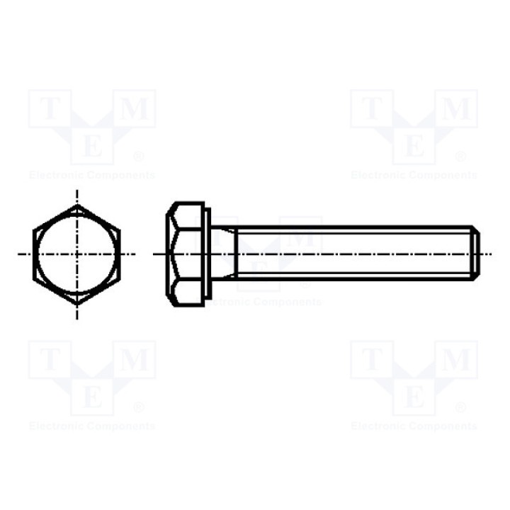 Винт M8x10 DIN 933 BOSSARD 1049755 (B8X10-BN56)