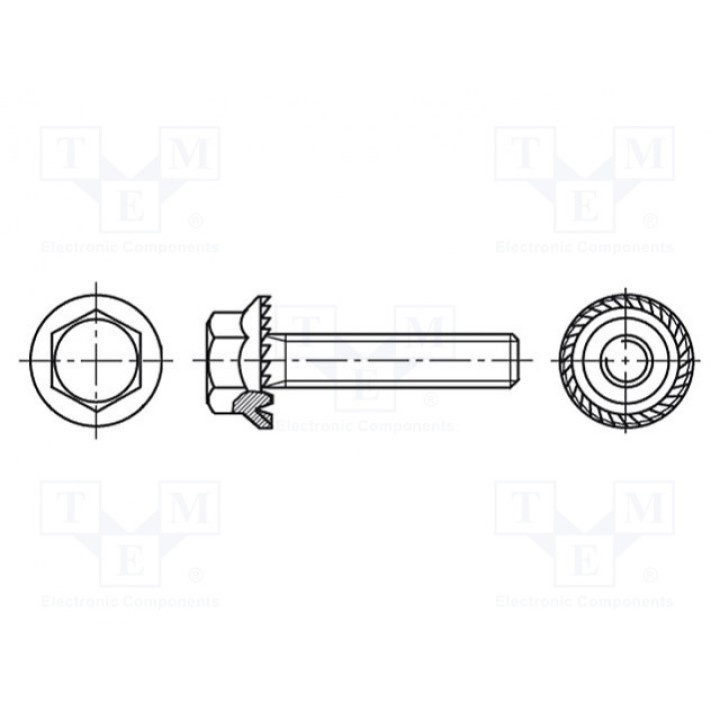 Винт с юбкой M8x16 BOSSARD 1063006 (B8X16-BN73)