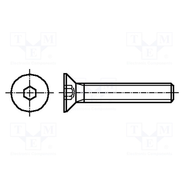 Винт M5x25 KRAFTBERG K5X25-ISO10642-A2 (K5X25-ISO10642-A2)