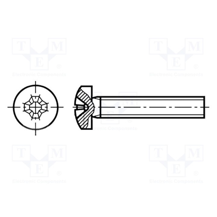 Винт M2,5x14 KRAFTBERG S24O-M2.5X14-D7985 (M2.5X14-D7985)