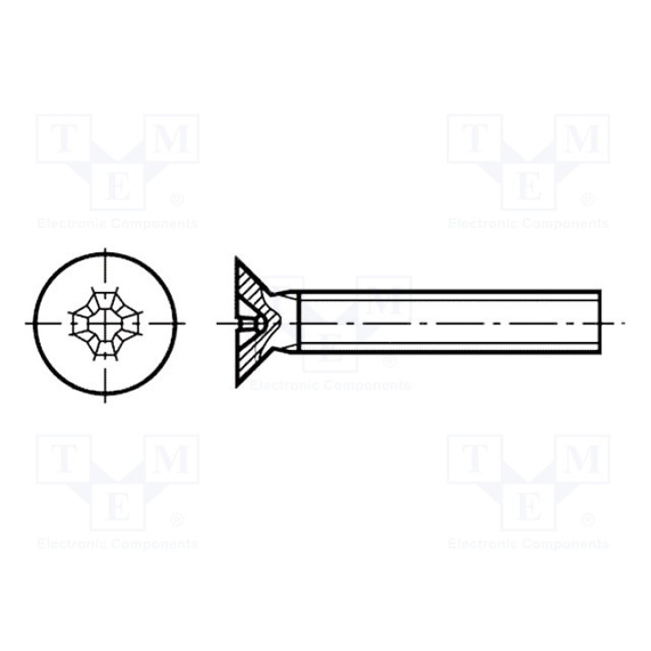 Винт M2,5x16 DIN 965 KRAFTBERG S24O-M2.5X16-D965B (M2.5X16-D965B)