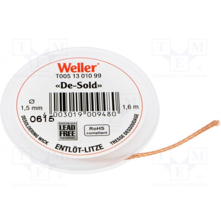 Лента распаивающая WELLER T0051301099 (WEL.DESOLD-1.5-1.6)