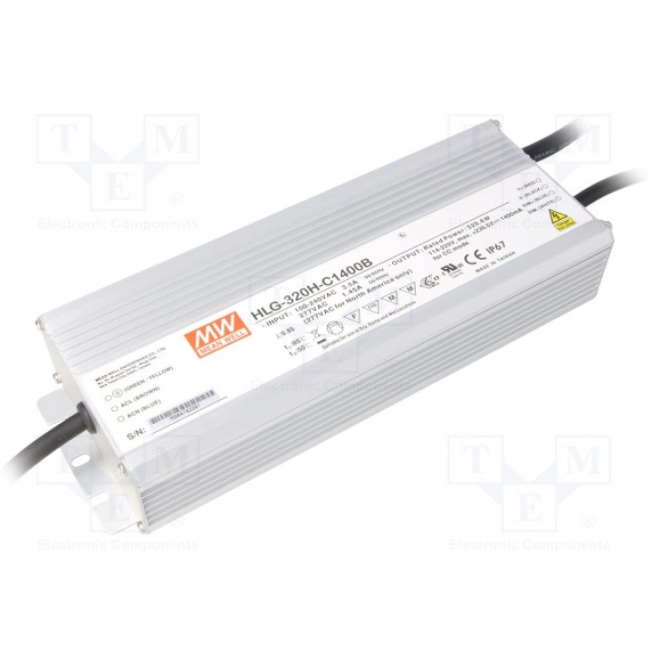 Блок питания импульсный LED MEAN WELL HLG-320H-C1400B (HLG-320H-C1400B)