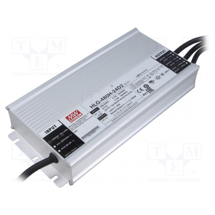 Блок питания импульсный LED 480Вт MEAN WELL HLG-480H-24D2 (HLG-480H-24D2)