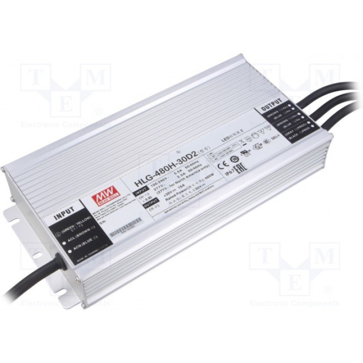 Блок питания импульсный LED 480Вт MEAN WELL HLG-480H-30D2 (HLG-480H-30D2)