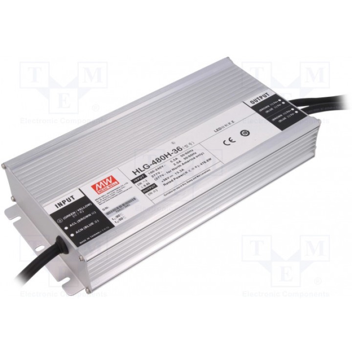 Блок питания импульсный LED 480Вт MEAN WELL HLG-480H-36 (HLG-480H-36)