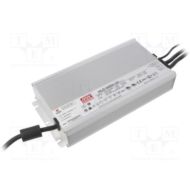 Блок питания импульсный LED 560Вт MEAN WELL HLG-600H-20 (HLG-600H-20)