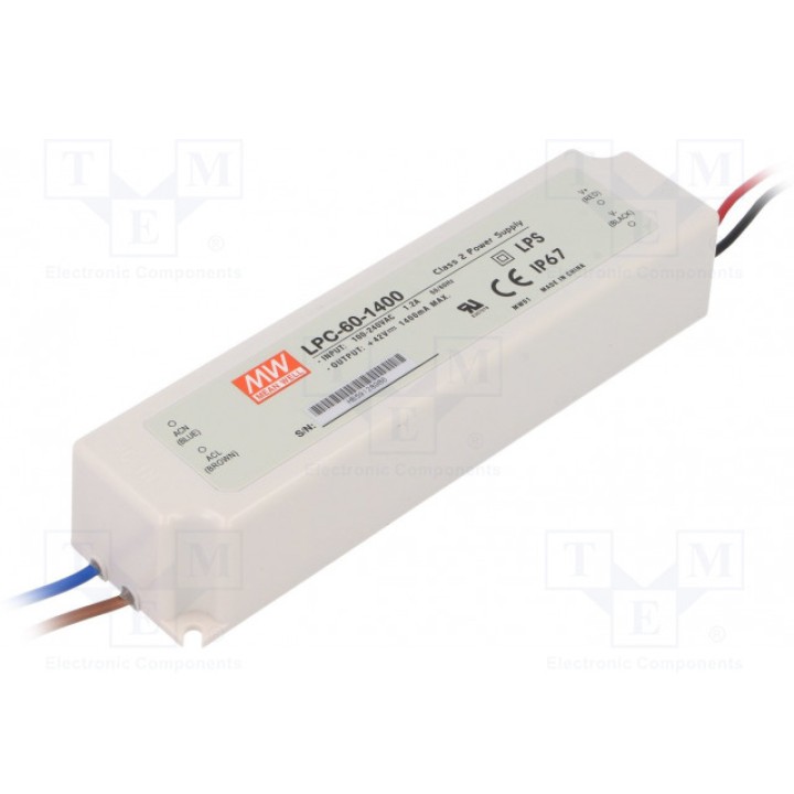 Блок питания импульсный LED MEAN WELL LPC-60-1400 (LPC-60-1400)