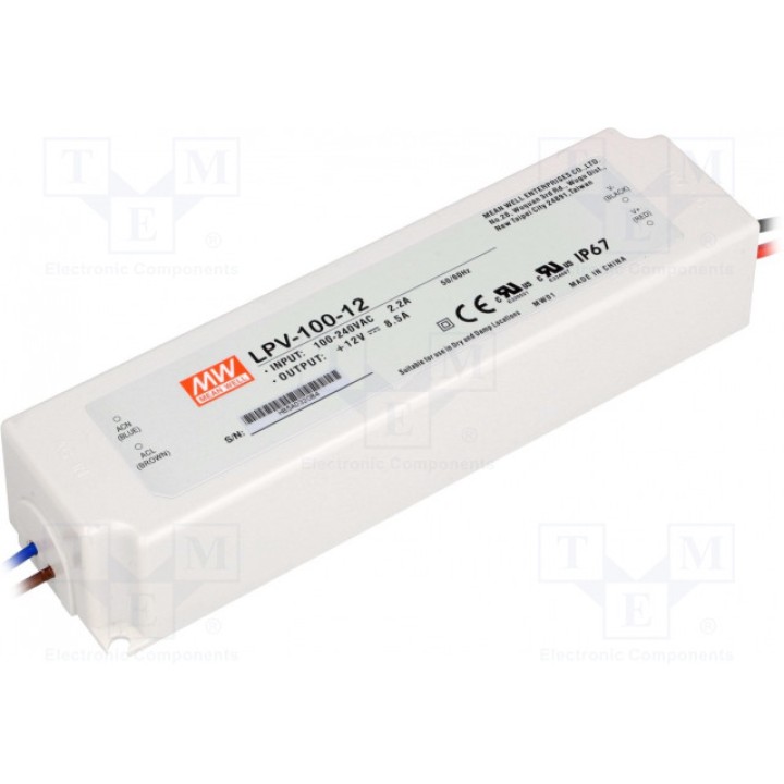 Блок питания импульсный LED 102Вт MEAN WELL LPV-100-12 (LPV-100-12)