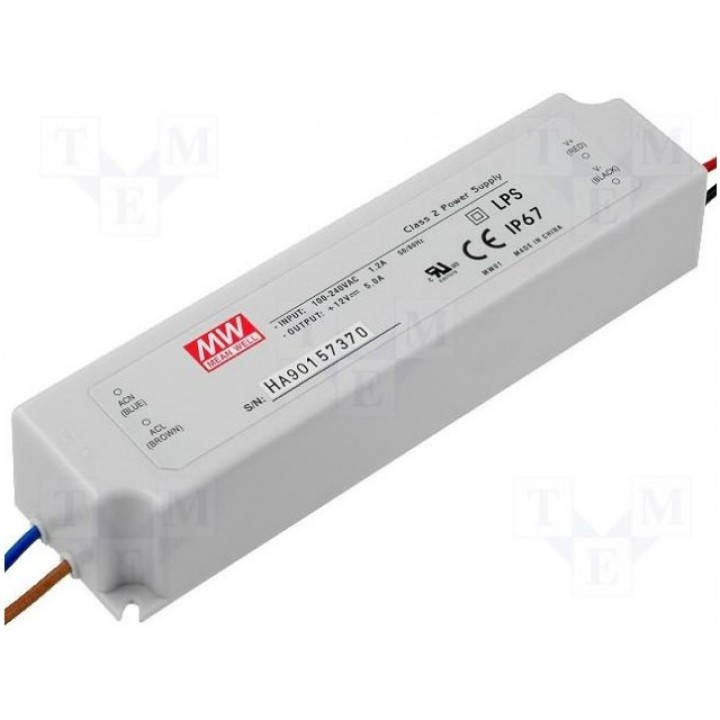 Блок питания импульсный LED 40Вт 5ВDC MEAN WELL LPV-60-5 (LPV-60-5)