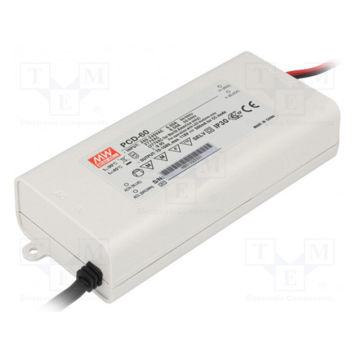 Блок питания импульсный LED 59,5Вт MEAN WELL PCD-60-1750B (PCD-60-1750B)