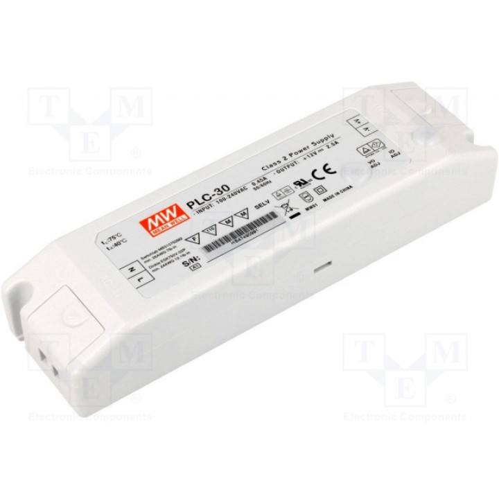 Блок питания импульсный LED 30Вт MEAN WELL PLC-30-15 (PLC-30-15)