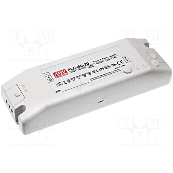 Блок питания импульсный LED 60Вт MEAN WELL PLC-60-15 (PLC-60-15)