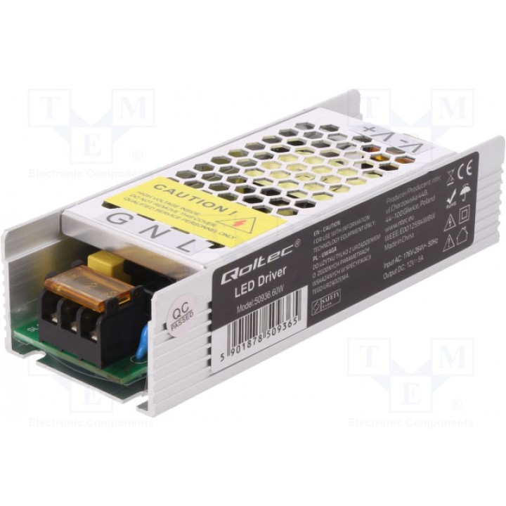 Блок питания импульсный LED 60Вт QOLTEC 50936 (QOLTEC-50936)