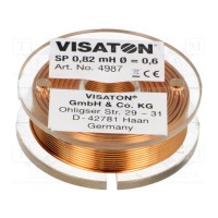 Дроссель воздушная катушка индуктивн VISATON SP-0.82MH37-VS