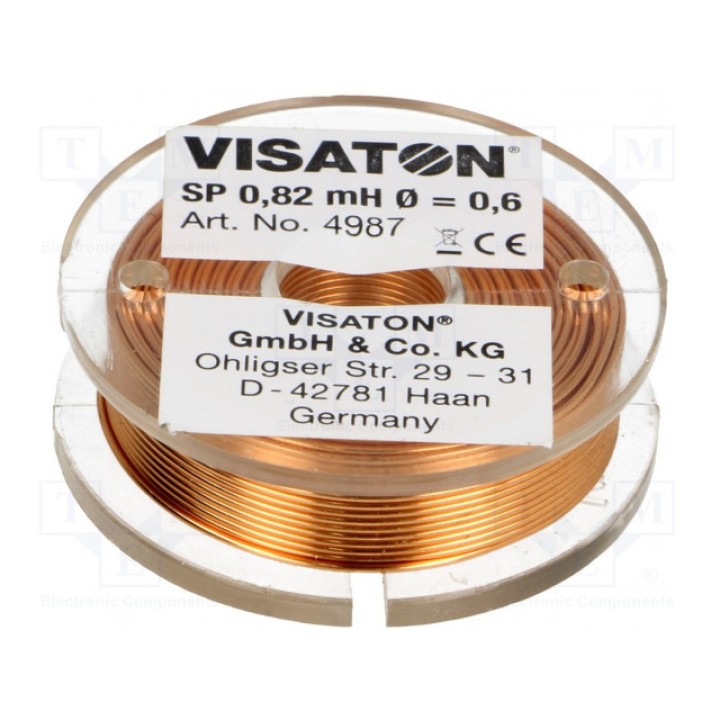 Дроссель воздушная катушка индуктивн VISATON 4987 (SP-0.82MH37-VS)