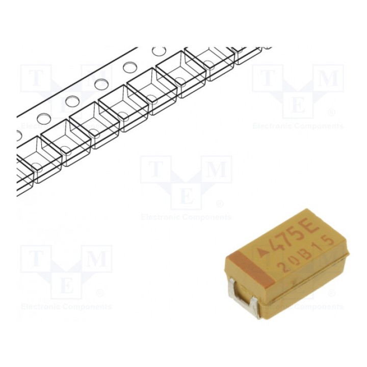 Конденсатор танталовый 47мкФ 25ВDC AVX TAJC475M025RNJ (TAJC475M025R)