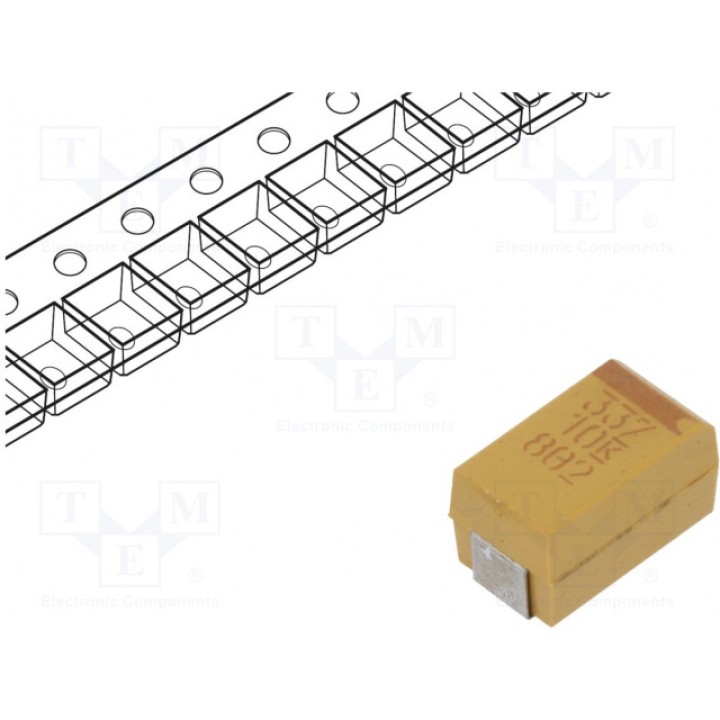 Конденсатор танталовый low ESR 330мкФ KEMET T495X337K010ATE100 (T495X337K010ATE100)