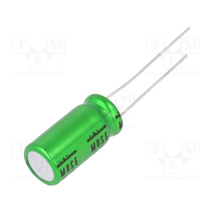 Конденсатор электролитический биполярный NICHICON UES1V101MPM (UES1V101MPM)