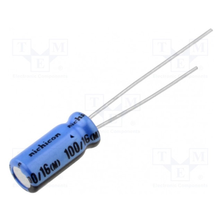 Конденсатор электролитический THT NICHICON UKA1C101MDD (UKA1C101MDD)
