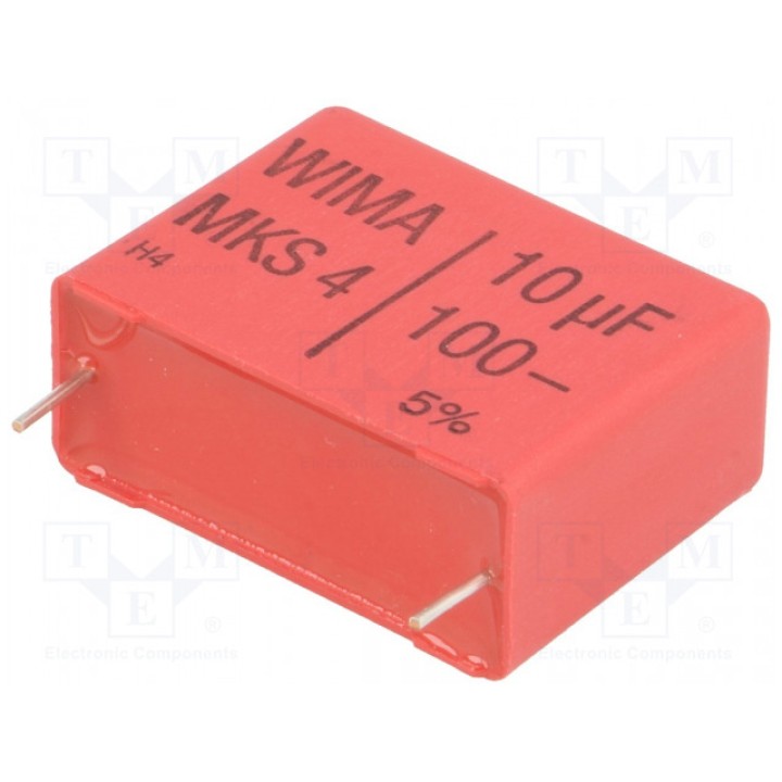 Конденсатор полиэфирный 10мкФ WIMA MKS4D051006D00JSSD (MKS4-10U-100-5%)