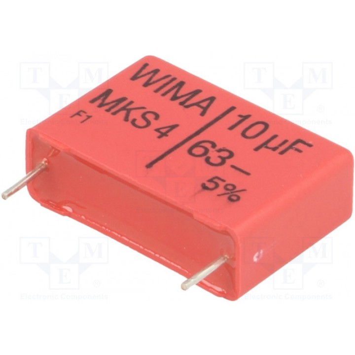 Конденсатор полиэфирный 10мкФ WIMA MKS4C051005F00JSSD (MKS4-10U-63-5%)