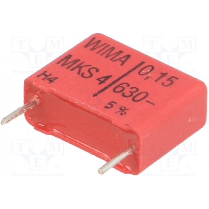 Конденсатор полиэфирный 150нФ WIMA MKS4J031504D00JSSD (MKS4-150N-630-5%)