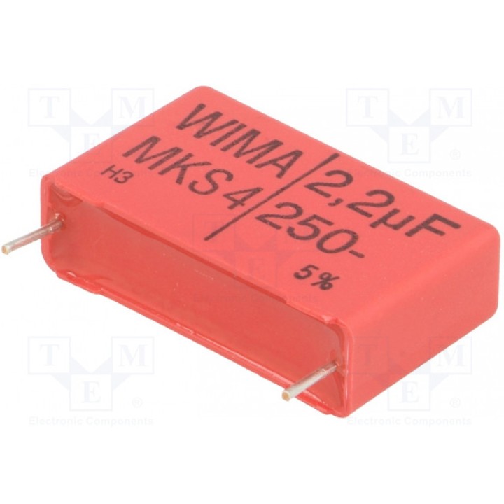 Конденсатор полиэфирный 22мкФ WIMA MKS4F042206A00JSSD (MKS4-2.2U-250-5%)