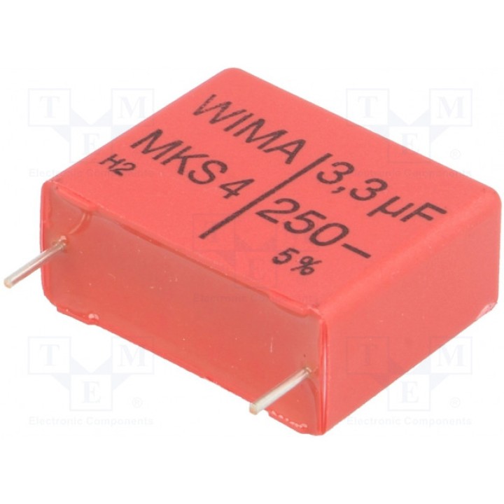 Конденсатор полиэфирный 33мкФ WIMA MKS4F043305I00JSSD (MKS4-3.3U-250-5%)